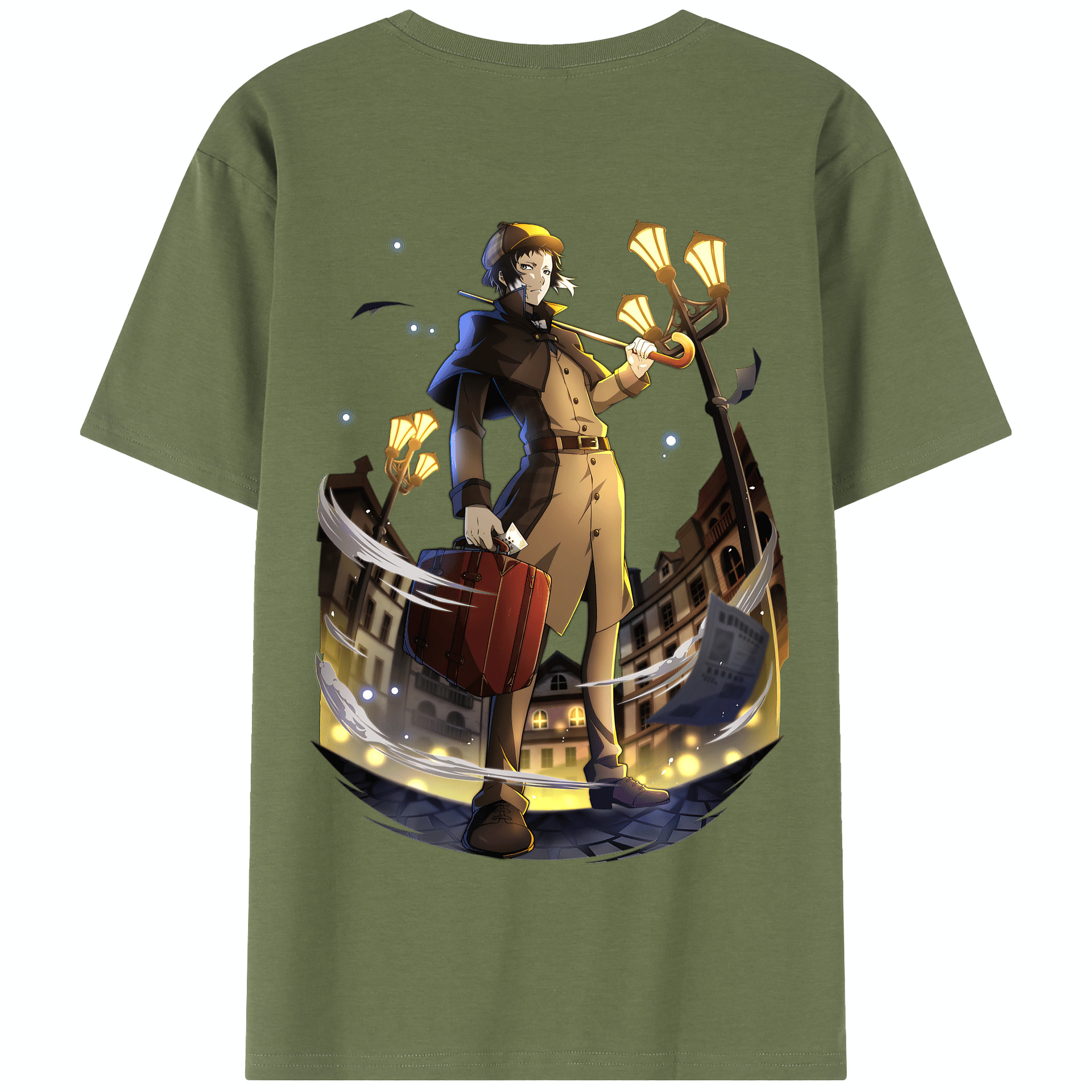 （画像用） 文豪ストレイドッグス Bungo Stray Dogs 綿100％半袖Tシャツ（背面プリント）